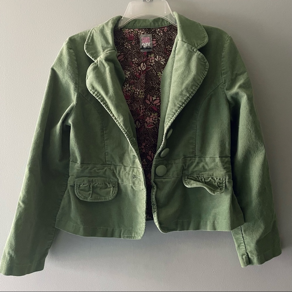 Green corduroy jacket L